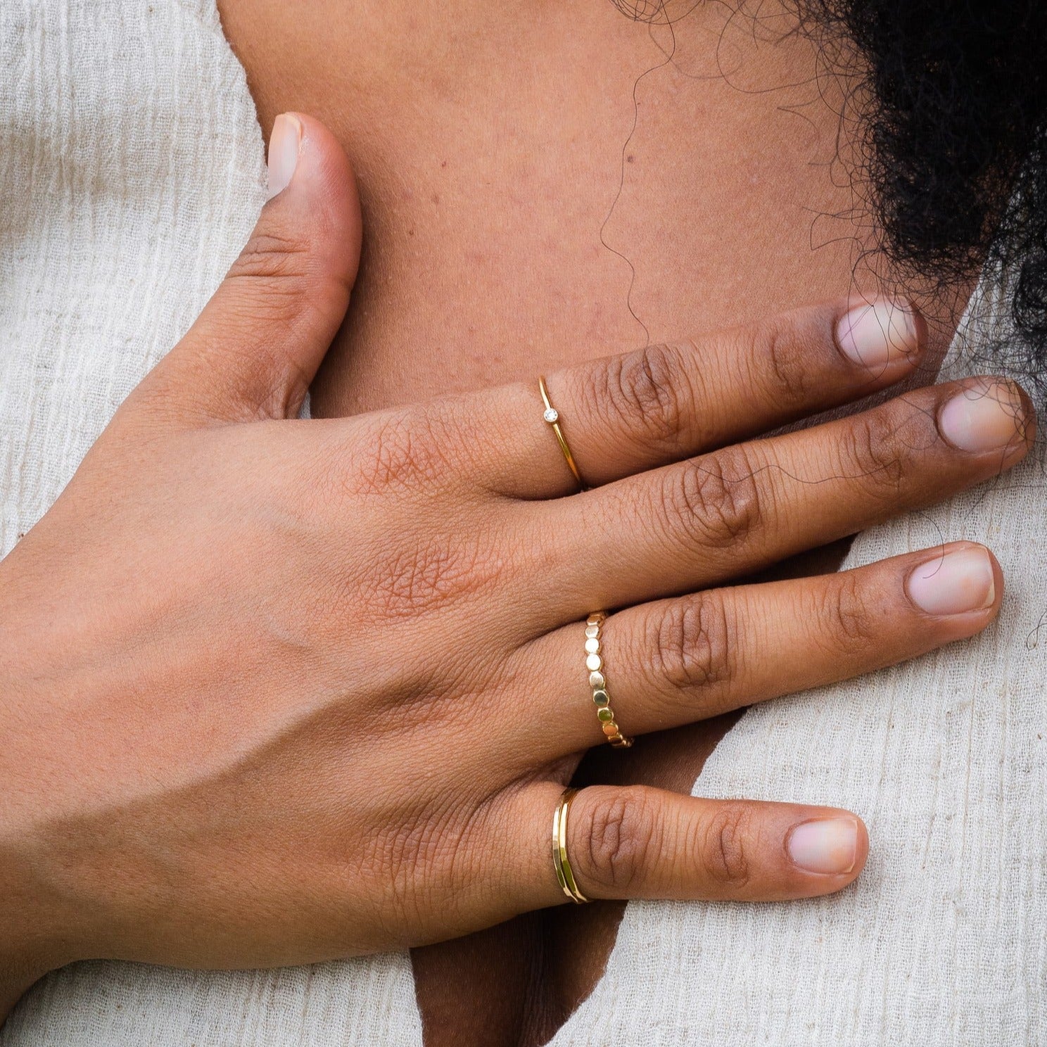 Go Rings Bezel Stackable Ring - Handmade 14-karat Gold-Filled Ring | Go Rings Ring