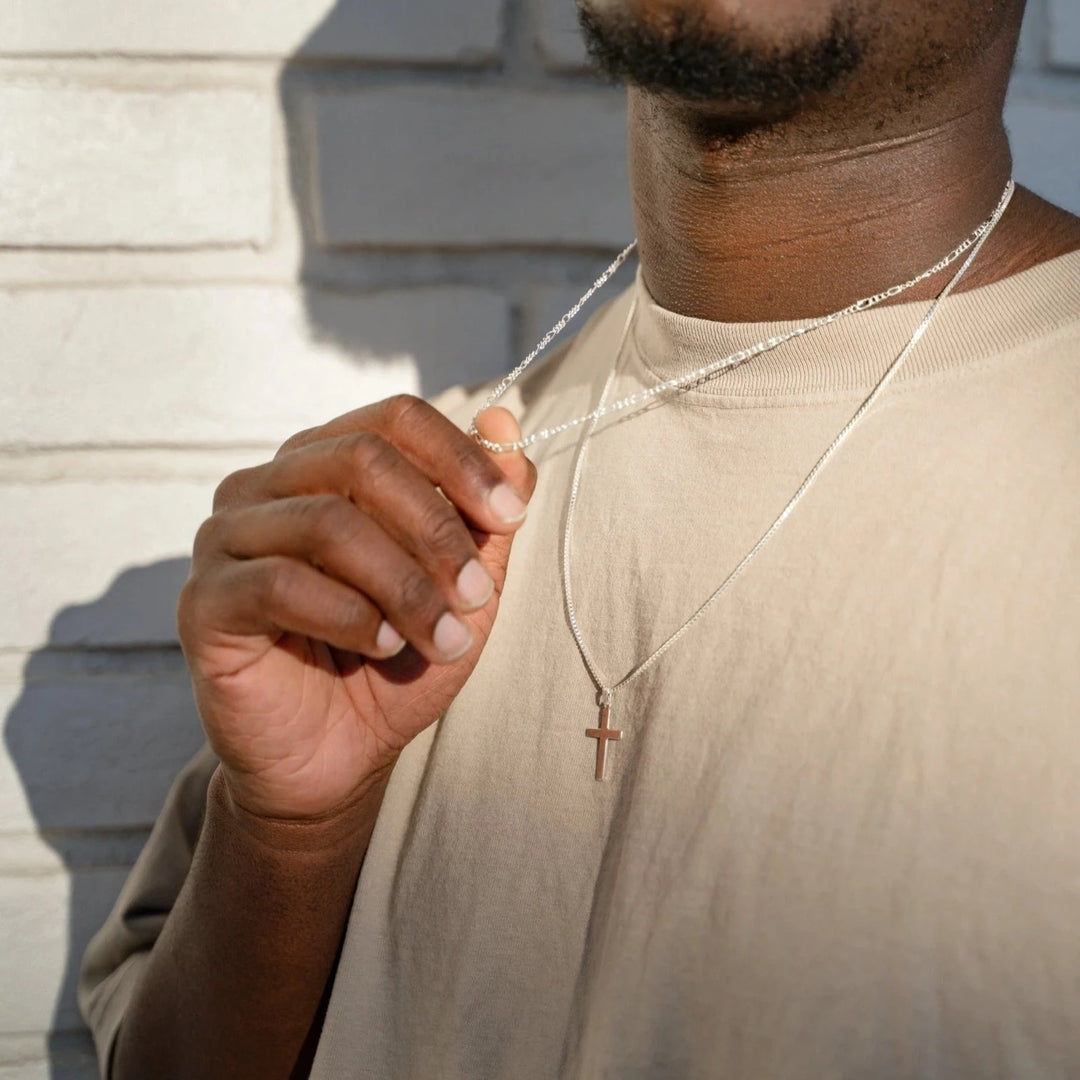 Real gold chain with 2025 cross mens